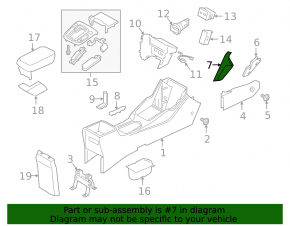 Left upper center console trim Hyundai Kona 18-23 black, broken mount