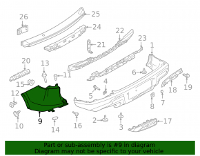 Bare rear bumper right Infiniti QX60 22-26