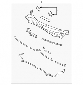Windscreen wiper grille plastic Hyundai Veloster 12-17