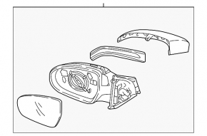 Left side mirror assembly Hyundai Tucson 19-21 heated, BSM