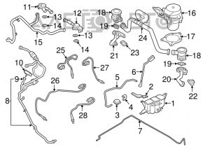 Canister with carbon absorber bare Audi A4 B8 08-16 2.0T broken mount