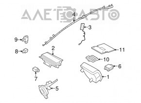 Airbag airbag side curtain left Ford Focus usa 08-11 rusty pyropatron