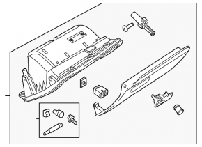 Glove box, glove compartment Audi Q3 8U 15-18 gray