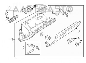 Glove box, glove compartment Audi Q3 8U 15-18 gray