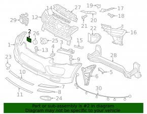 Front bumper mount right wing Porsche Cayenne 958 11-14 upper