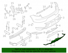 Rear bumper lip trim Porsche Macan 15-21 structure under towbar