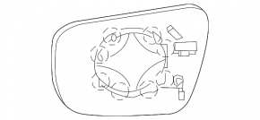 Mirror element right Nissan Murano z52 15-
