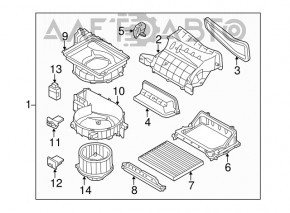 Heater housing bare Hyundai Elantra UD 11-16