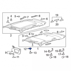 Ford Edge visor retainer 15-24