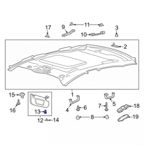 Ford Edge visor retainer 15-24