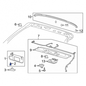 Ford Edge visor retainer 15-24