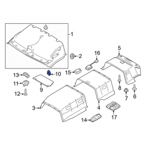 Ford Edge visor retainer 15-24
