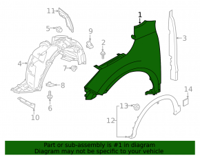 Front right wing Nissan Rogue Sport 17-22