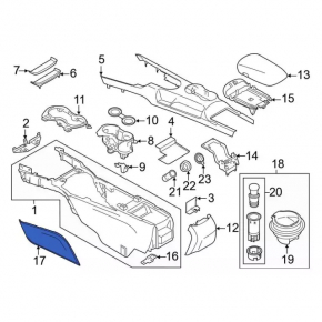 Center console trim side left Ford Mustang mk6 15- front, black
