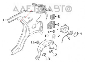 Rear left mudguard Ford Edge 15-18