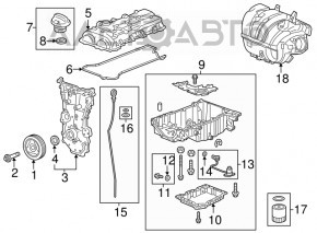 Oil pan Cadillac ATS 13- 2.0T 2.5 RWD