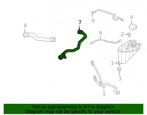 Upper cooling pipe BMW 5 G30 17-20 2.0T, 530e hybrid