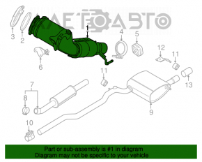 Downpipe with catalytic converter Mini Cooper F56 3d 14-19 1.5t