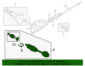 Drive axle shaft front right BMW X7 G07 19-