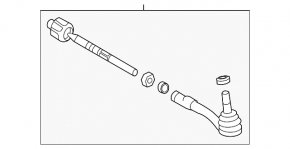 Steering rod with tip left BMW 5 F10 11-16