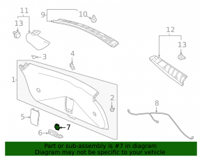 Trunk lid closing button Honda CRV 23-25