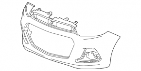 Front bumper, bare, Chevrolet Spark 2016-2018