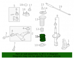 Front left spring for Lexus CT200h 11-17, pink and brown stiffness