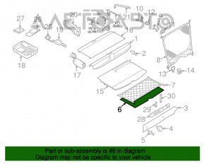Trunk floor lining Mini Cooper Clubman R55 07-14 black