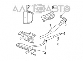 Exhaust line Chrysler 200 4d 11-14 2.4 6-speed, without pzev