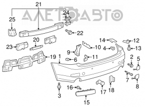 Rear bumper mount, outer left, Lexus IS250 IS350 06-13