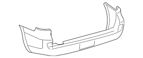 Bare rear bumper for Lexus LX570 08-15 pre-restyling, with parking sensors
