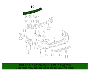 Rear Bumper Reinforcement Toyota Highlander 08-10