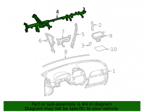 Toyota Sienna 11-14 underdash reinforcement pipe