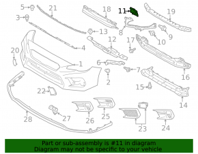 Right front bumper bracket for Subaru WRX 15-21