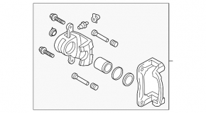 Brake caliper assembly rear right Kia Sorento 10-13 AWD