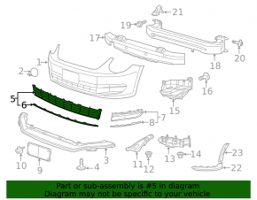 Front Bumper Grille Central VW Beetle 17-19