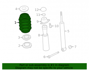 Rear right spring Audi A3 8V 15-16 4d FWD sport suspension
