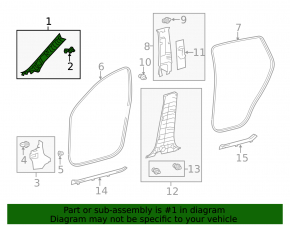 Front pillar trim right Toyota Rav4 19-24 gray