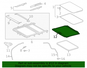 Sunroof Curtain Toyota Rav4 19 - Gray