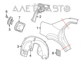 Quarter wing rear left Chrysler 300 11- black