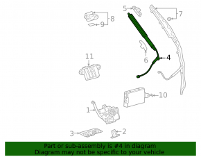 Electric shock absorber for the left tailgate of the Lexus NX 22-25