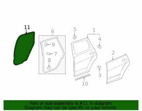 Rear left door seal for Acura MDX 07-09