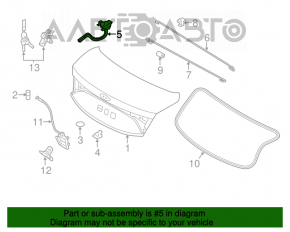 Right trunk lid hinge for Hyundai Azera 12-17