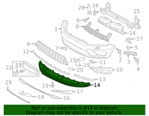 Front bumper lip for VW Touareg 15-17