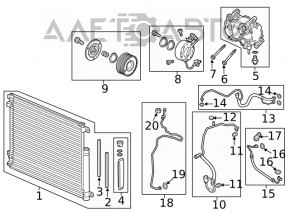 Air conditioning radiator condenser Honda Civic X FC 16-21 2.0