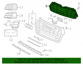 Radiator grill frame grill Audi Q5 80A 18-20 S-Line