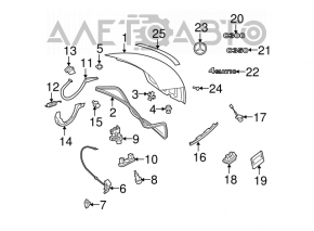 Mercedes X164 GL rear license plate bracket