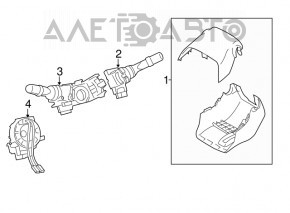 Left steering column switch Toyota Highlander 08-13 type 2, under fog lights, auto