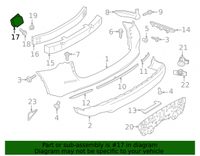 Right rear bumper reinforcement fang for Nissan Murano 15-24