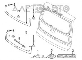 Emblem badge tailgateL Kia Soul 14-19